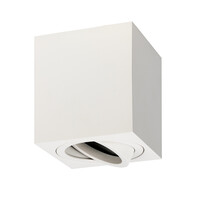 Ledvion LED Single Ceiling Spotlight - GU10 - Dimmable - Adjustable - Modern - Square - Surface Mount Downlight - White