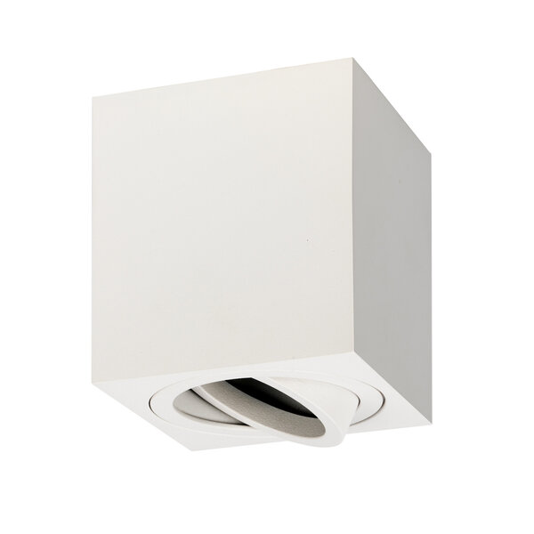 Ledvion LED Single Ceiling Spotlight - GU10 - Dimmable - Adjustable - Modern - Square - Surface Mount Downlight - White