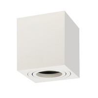 Ledvion LED Single Ceiling Spotlight - GU10 - Dimmable - Adjustable - Modern - Square - Surface Mount Downlight - White