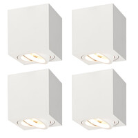 Ledvion LED Single Ceiling Spotlight - 3W - Warm White - Dimmable - Adjustable - Modern - Square - Surface Mount Downlight - White