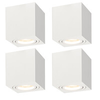 Ledvion LED Single Ceiling Spotlight - 3W - Warm White - Dimmable - Adjustable - Modern - Square - Surface Mount Downlight - White