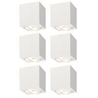 Ledvion 4x LED Single Ceiling Spotlight - 3W - Warm White - Dimmable - Adjustable - Modern - Square - Surface Mount Downlight - White
