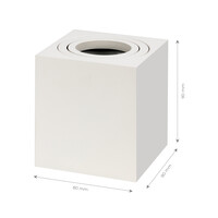 Ledvion 4x LED Single Ceiling Spotlight - 3W - Warm White - Dimmable - Adjustable - Modern - Square - Surface Mount Downlight - White