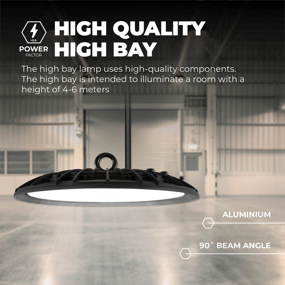 Ledvion LED High Bay 100W - Osram LED - 3000K - IP65 - 110lm/W - 90° - 2 Year Warranty