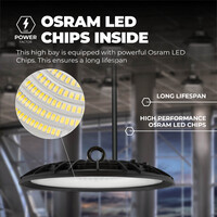 Ledvion LED High Bay 100W - Osram LED - 6000K - IP65 - 110lm/W - 90° - 2 Year Warranty