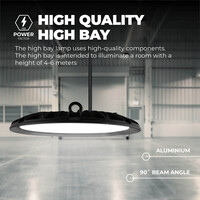 Ledvion LED High Bay 150W - Osram LED - 4000K - IP65 - 110lm/W - 90° - 2 Year Warranty