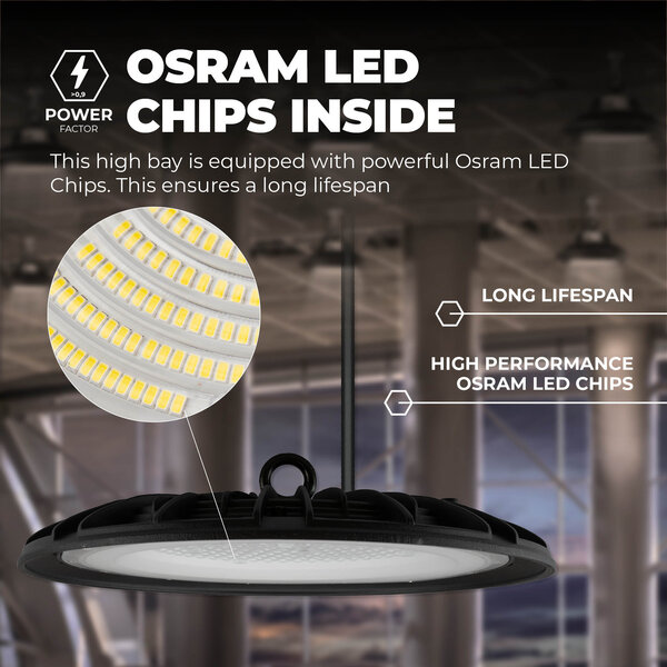 Ledvion LED High Bay 150W - Osram LED - 6000K - IP65 - 110lm/W - 90° - 2 Year Warranty