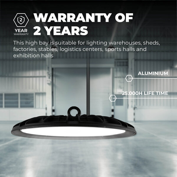 Ledvion LED High Bay 150W - Osram LED - 6000K - IP65 - 110lm/W - 90° - 2 Year Warranty