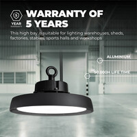 Ledvion LED High Bay 100W - Philips Lumileds - 4000K - IP65 - Dimmable - 192lm/W - 120° - 5 Year Warranty