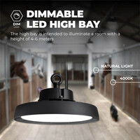 Ledvion LED High Bay 150W - Philips Lumileds - 4000K - IP65 - Dimmable - 192lm/W - 120° - 5 Year Warranty