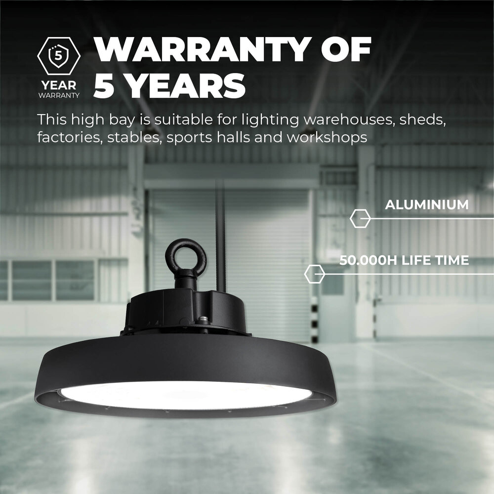 Ledvion LED High Bay 150W - Philips Lumileds - 4000K - IP65 - Dimmable - 192lm/W - 120° - 5 Year Warranty