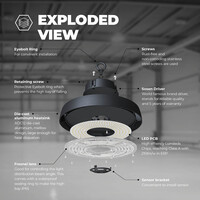 Ledvion LED High Bay 150W - Philips Lumileds - 6000K - IP65 - Dimmable - 192lm/W - 120° - 5 Year Warranty