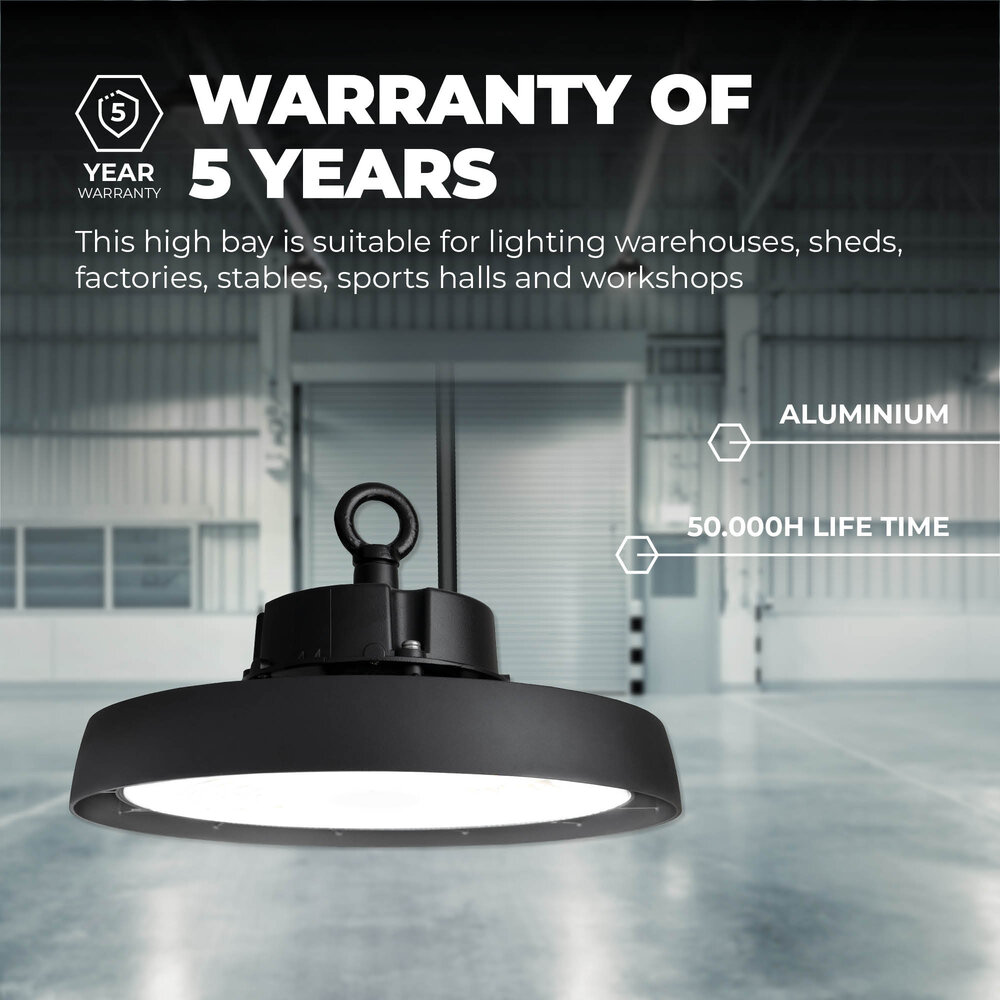 Ledvion LED High Bay 80W - Philips Lumileds - 6000K - IP65 - Dimmable - 192lm/W - 120° - 5 Year Warranty