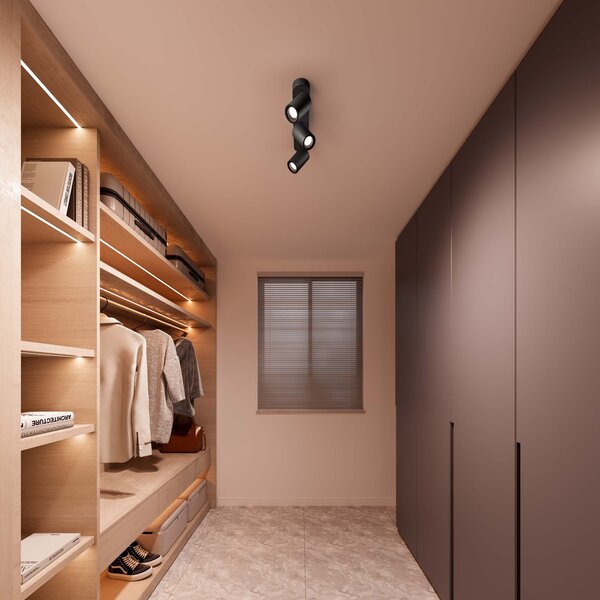 Ledvion LED Ceiling Spotlight With 3 Lights - GU10 - Dimmable - Adjustable - Black