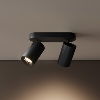 Ledvion LED Ceiling Spotlight With 2 Lights - GU10 - Dimmable - Adjustable - Black