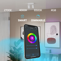 Ledvion Smart LED Ceiling Spotlight With 2 Lights - 4.9W - RGB+CCT - Dimmable - Adjustable - White