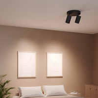 Ledvion LED Ceiling Spotlight With 2 Lights - GU10 - Dimmable - Adjustable - Black - Round