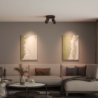Ledvion LED Ceiling Spotlight With 2 Lights - GU10 - Dimmable - Adjustable - Black - Round