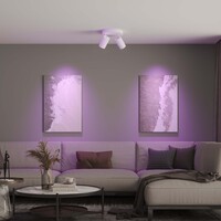 Ledvion Smart LED Ceiling Spotlight With 2 Lights - 4.9W - RGB+CCT - Dimmable - Adjustable - White - Round