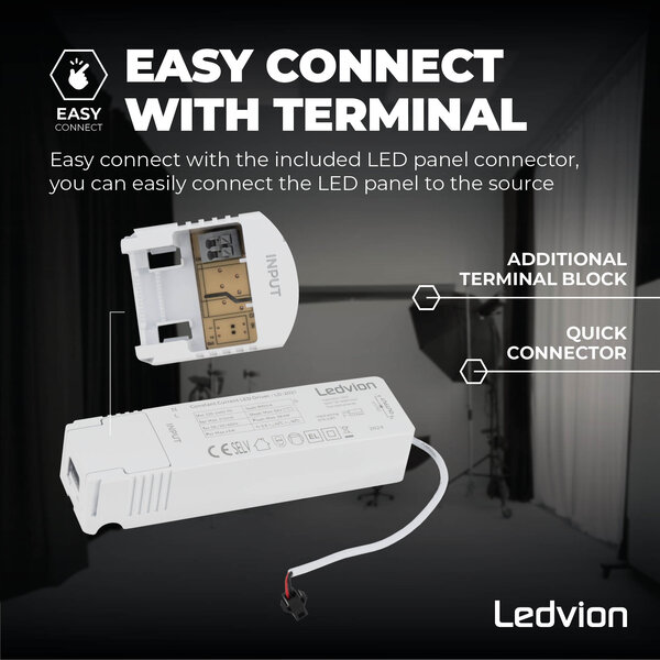 Ledvion Lumileds LED Panel 60x60 - 36W - 6500K - 125 lm/W - UGR <22 - 5 Year Warranty