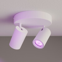 Ledvion Smart LED Ceiling Spotlight With 2 Lights - 4.9W - RGB+CCT - Dimmable - Adjustable - White - Round