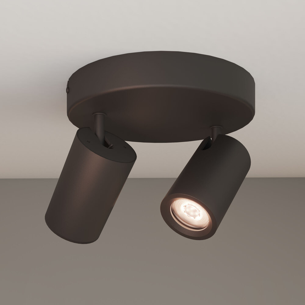 Ledvion LED Ceiling Spotlight With 2 Lights - GU10 - Dimmable - Adjustable - Black - Round