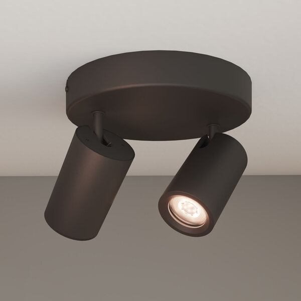Ledvion LED Ceiling Spotlight With 2 Lights - GU10 - Dimmable - Adjustable - Black - Round