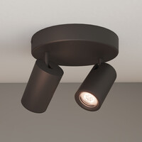 Ledvion LED Ceiling Spotlight With 2 Lights - 3W - Warm Black - Dimmable - Adjustable - Black - Round