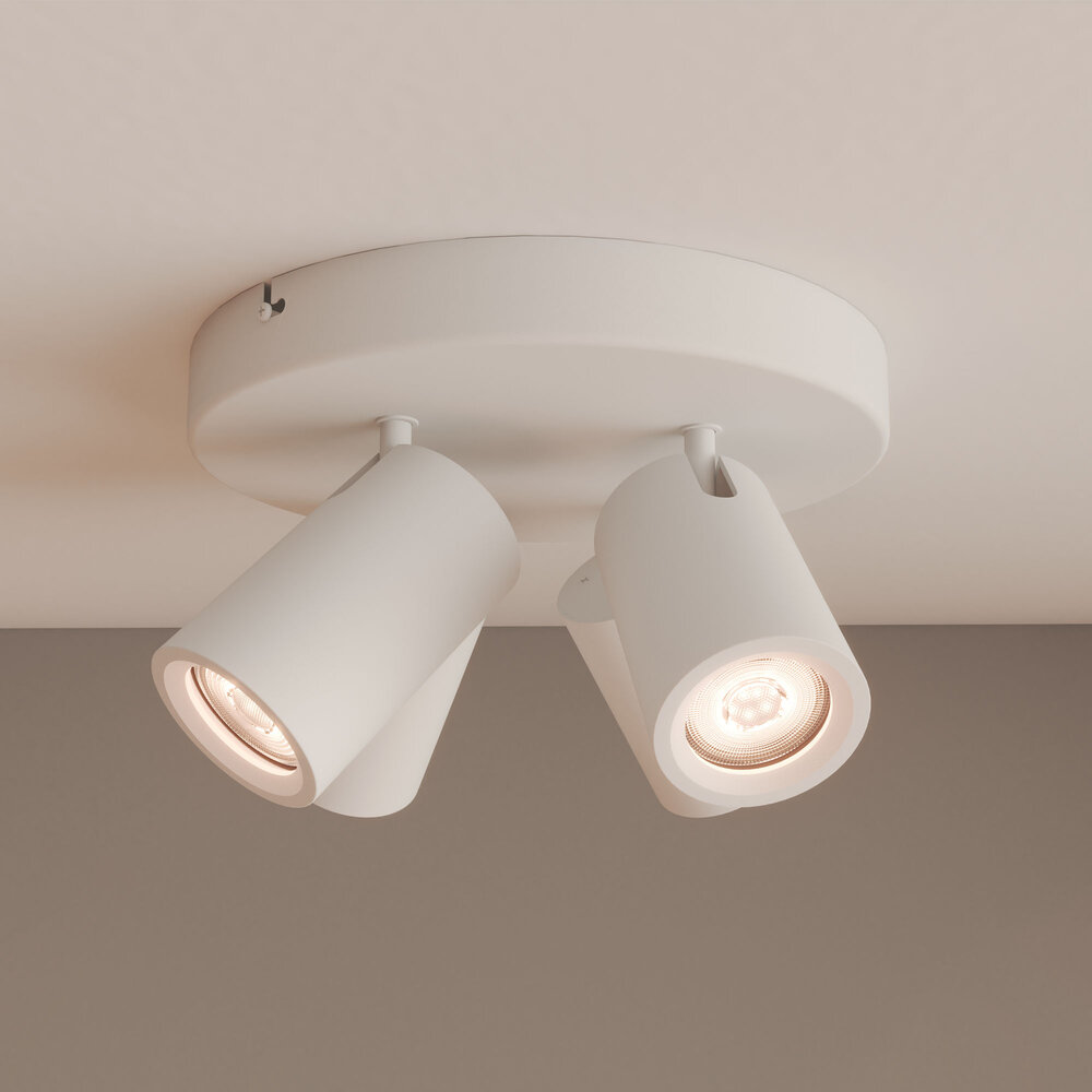 Ledvion LED Ceiling Spotlight With 4 Lights - GU10 - Dimmable - Adjustable - White - Round
