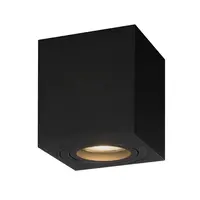 Ledvion LED Single Ceiling Spotlight - GU10 - Dimmable - Adjustable - Modern - Square - Surface Mount Downlight - Black
