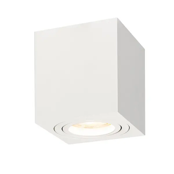 Ledvion LED Single Ceiling Spotlight - GU10 - Dimmable - Adjustable - Modern - Square - Surface Mount Downlight - White