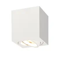 Ledvion LED Single Ceiling Spotlight - GU10 - Dimmable - Adjustable - Modern - Square - Surface Mount Downlight - White