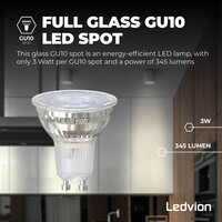 Ledvion 10x Dimmable GU10 LED Bulbs - 3W - Warm White - 345 Lumen - Value Pack