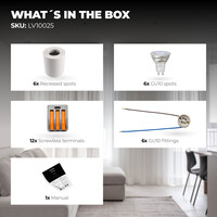 Ledvion 4x LED Single Ceiling Spotlight - 3W - Warm White - Dimmable - Adjustable - Modern - Round - Surface Mount Downlight - White