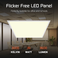 Ledvion 6x LED Panel 60x60 - 36W - 100 Lm/W - 3000K - Flicker Free - UGR <22 - 3 Year Warranty