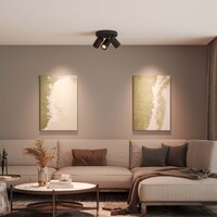 Ledvion LED Ceiling Spotlight With 3 Lights - 3W - Warm Black - Dimmable - Adjustable - Black - Round