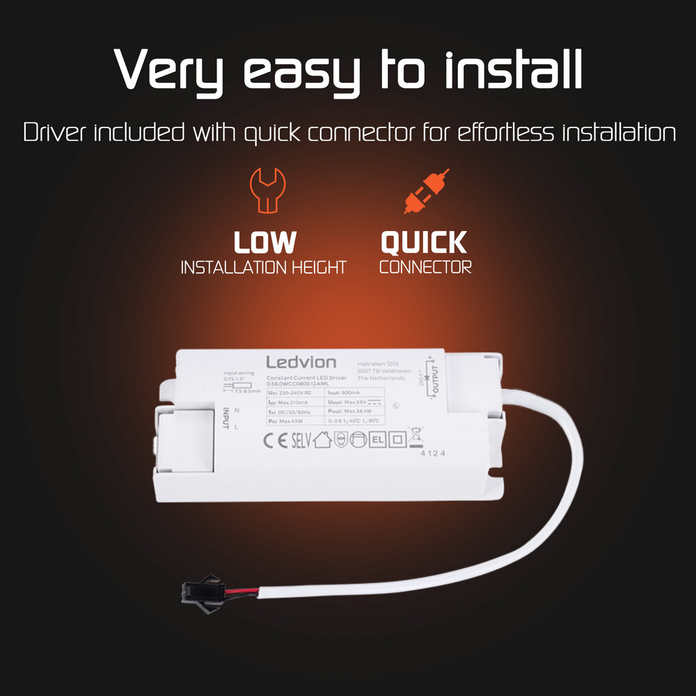 Ledvion Lumileds LED Panel 60x30 - 20W - 125 Lm/W - 4000K - 5 Years Warranty