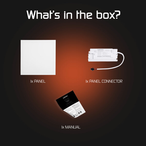 Ledvion Lumileds LED Panel 30x30 - 12W - 125 Lm/W - 4000K - 5 Years Warranty - Incl. Dimmable LED Driver