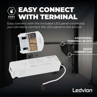 Ledvion 6x Lumileds LED Panel 60x60 - 36W - 4000K - 125Lm/W - UGR <22 - 5 Years Warranty