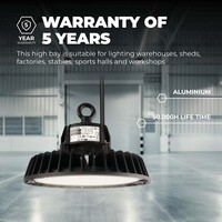 Ledvion High Bay LED lamp 150W with Sensor - Philips Driver - 120° - 175lm/W - 6500K - IP65 - Dimmable - 5 Year Warranty