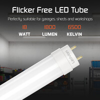 Ledvion 25x 4ft LED Tube - 18W - 6500K - 100lm/W