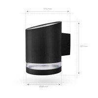 Ledvion LED Solar Outdoor Wall Light - 3000K - Warm White - Down Light - Black - Modern - Waterproof