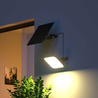 Ledvion LED Solar Floodlight with Sensor - IP65 - Waterproof - 4000K - Cool White - 3600 mAh - Security Lights - Solar Powered