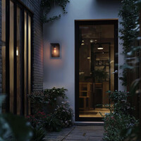 Ledvion LED Wall Light with Sensor - IP44 - E27 Fitting - Black