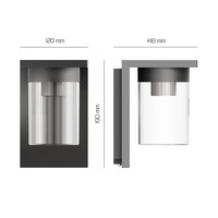 Ledvion LED Wall Light with Sensor - IP44 - E27 Fitting - Black