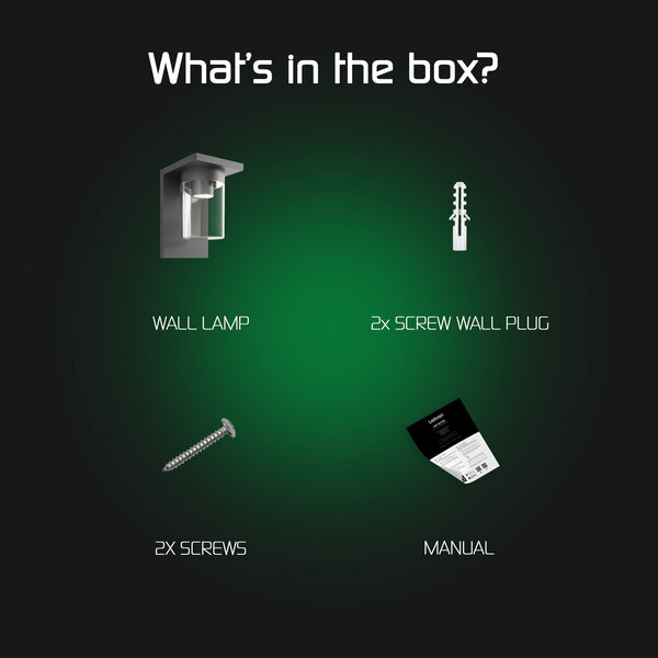 Ledvion LED Wall Light with Sensor - IP44 - E27 Fitting - Black