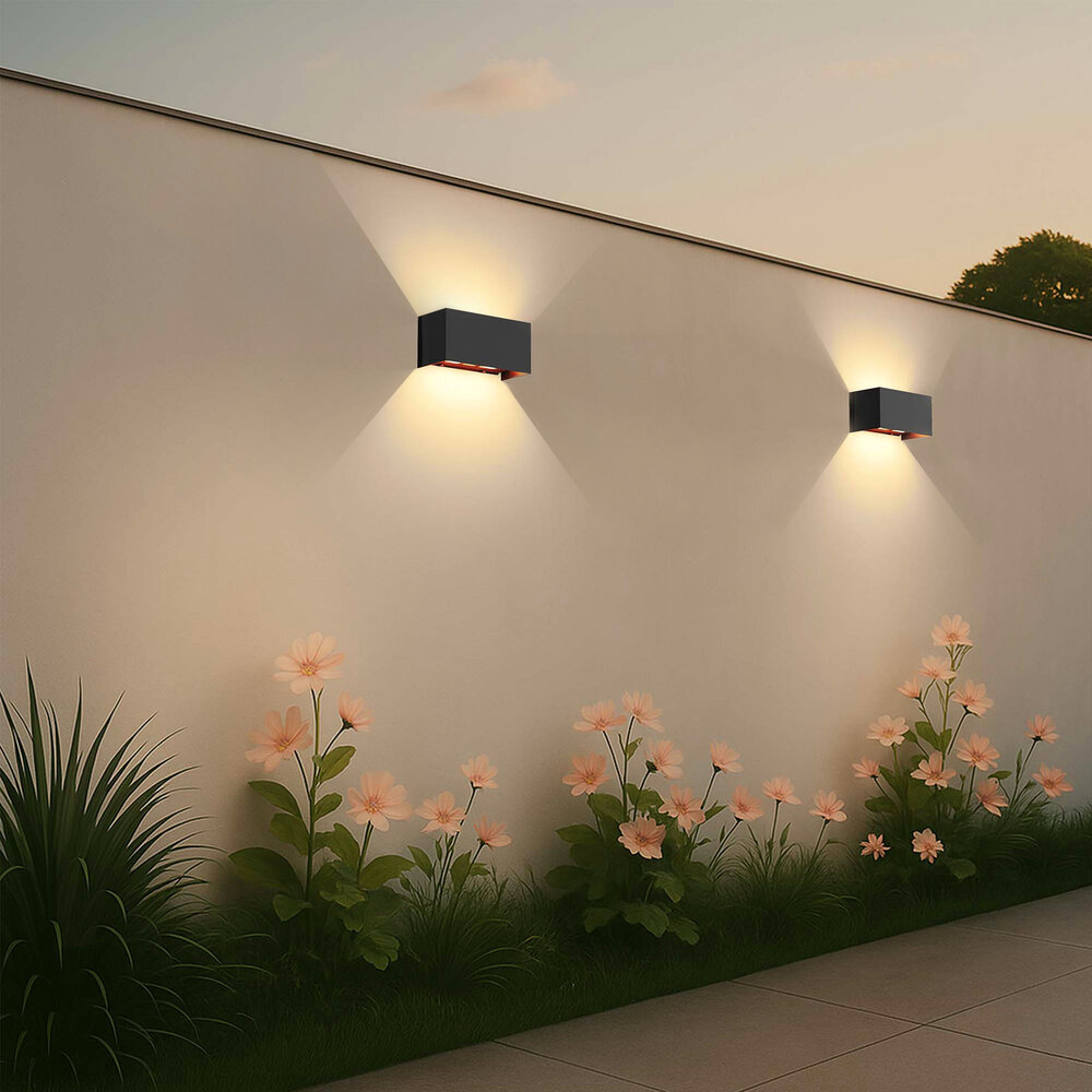 Ledvion LED Outdoor Wall Light – Up & Down Light – 9.5W – 3000K – IP54 – Black – Suitable for Indoor and Outdoor Use