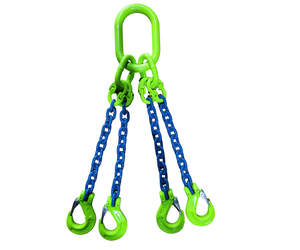 Anschlagkette Güteklasse 10 – 1-Strang, 13mm, 4,0m, Blau, Mit Gabelkopfhaken, 6.700kg Nutzlast