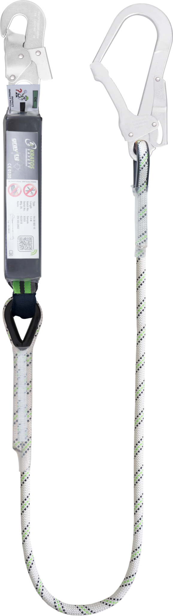 Verbindungsmittel mit Falldämpfer aus Kernmantelseil 2 m mit Karabiner