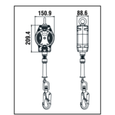 HELIXION-S Höhensicherungsgerät mit 7 Meter Stahlseil